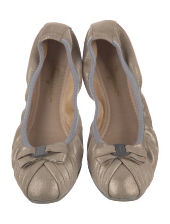 Salvatore Ferragamo Vara Bow Accent Suede Ballet Flats