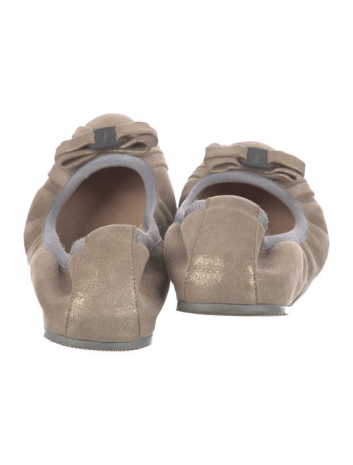 Salvatore Ferragamo Vara Bow Accent Suede Ballet Flats