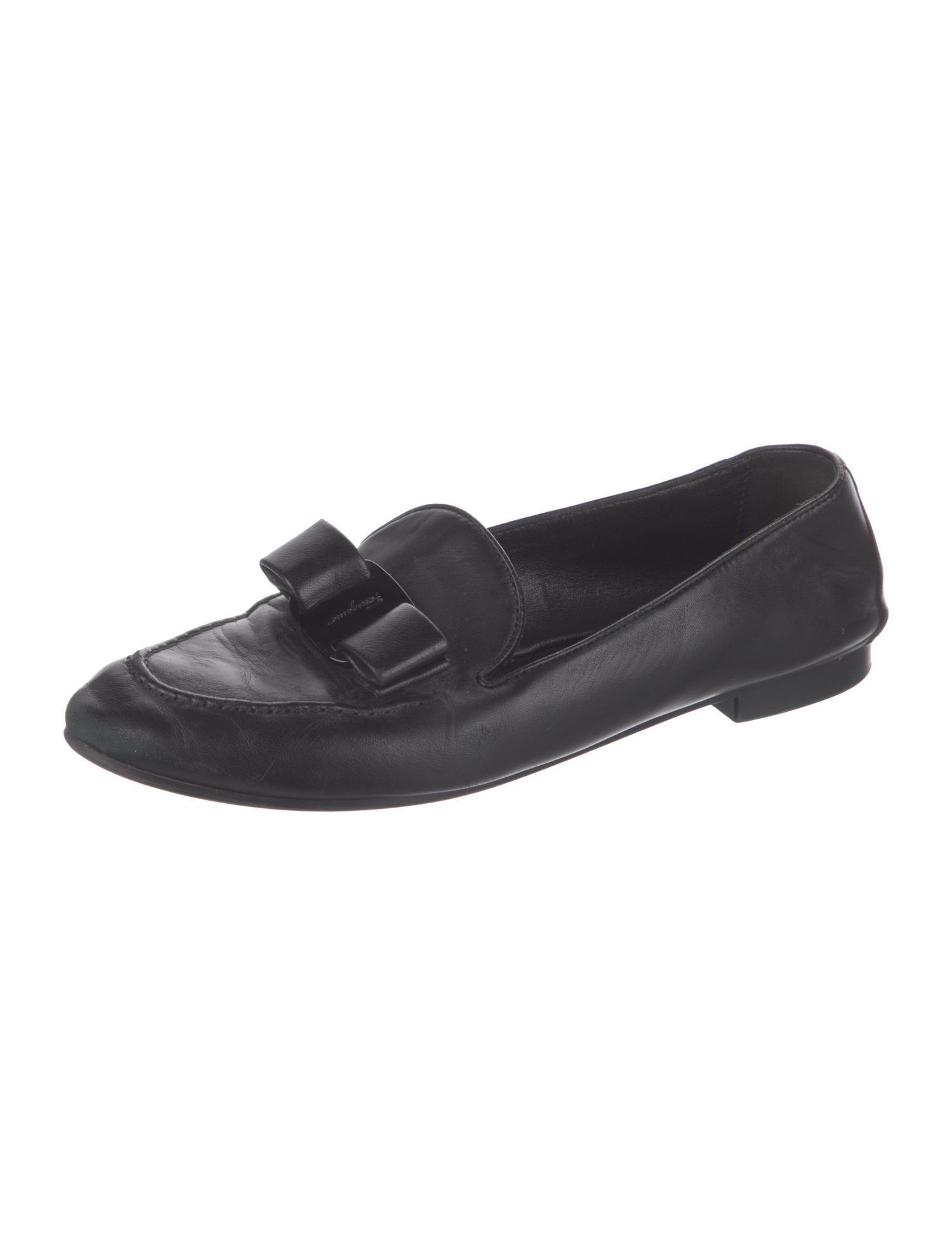 Salvatore Ferragamo Gancini Logo Leather Loafers