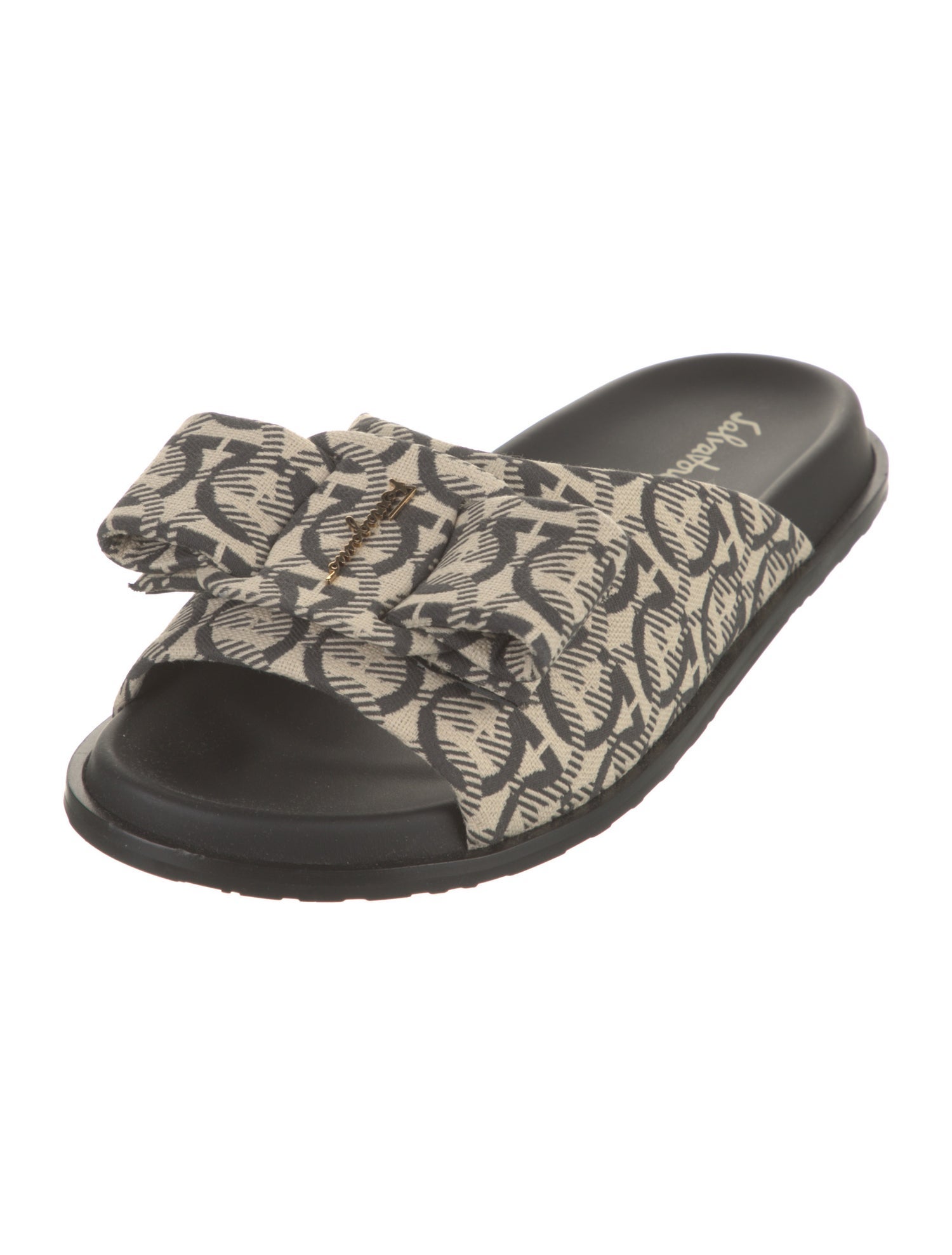 Salvatore Ferragamo Canvas Printed Slides