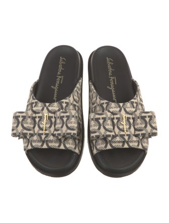 Salvatore Ferragamo Canvas Printed Slides