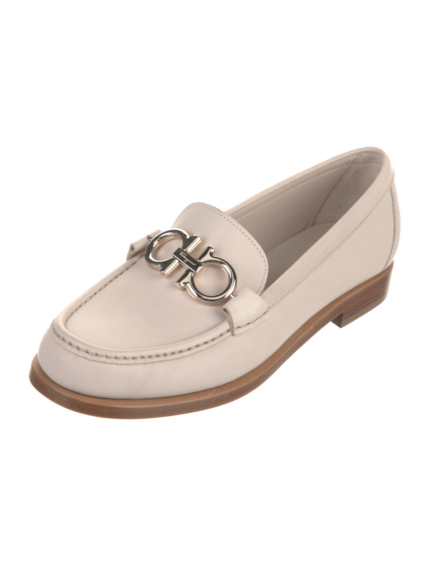 Salvatore Ferragamo Gancini Logo Leather Loafers w/ Tags