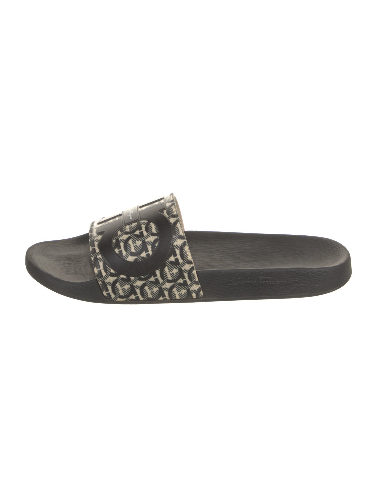 Salvatore Ferragamo Gancini Logo Rubber Slides