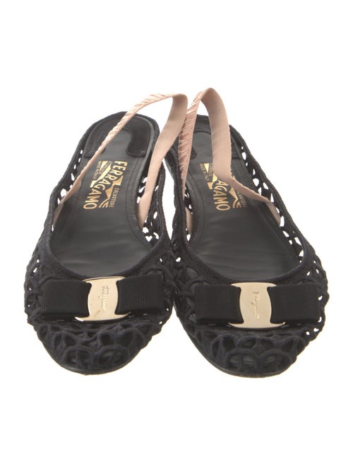 Salvatore Ferragamo Bow Accents Slingback Flats