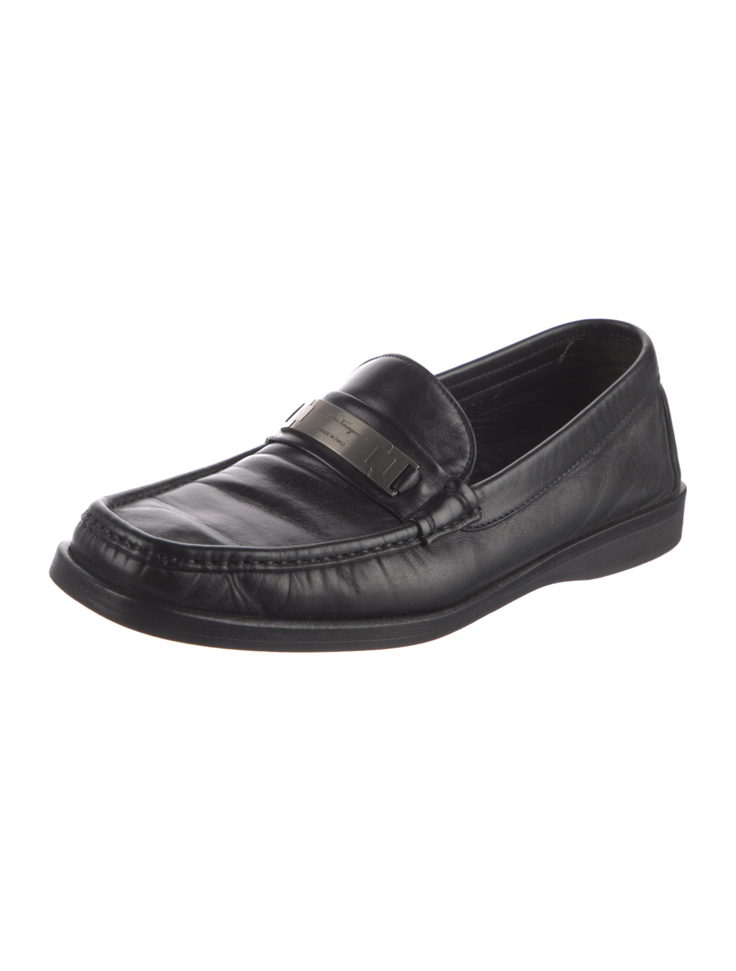 Salvatore Ferragamo Gancini Logo Leather Loafers
