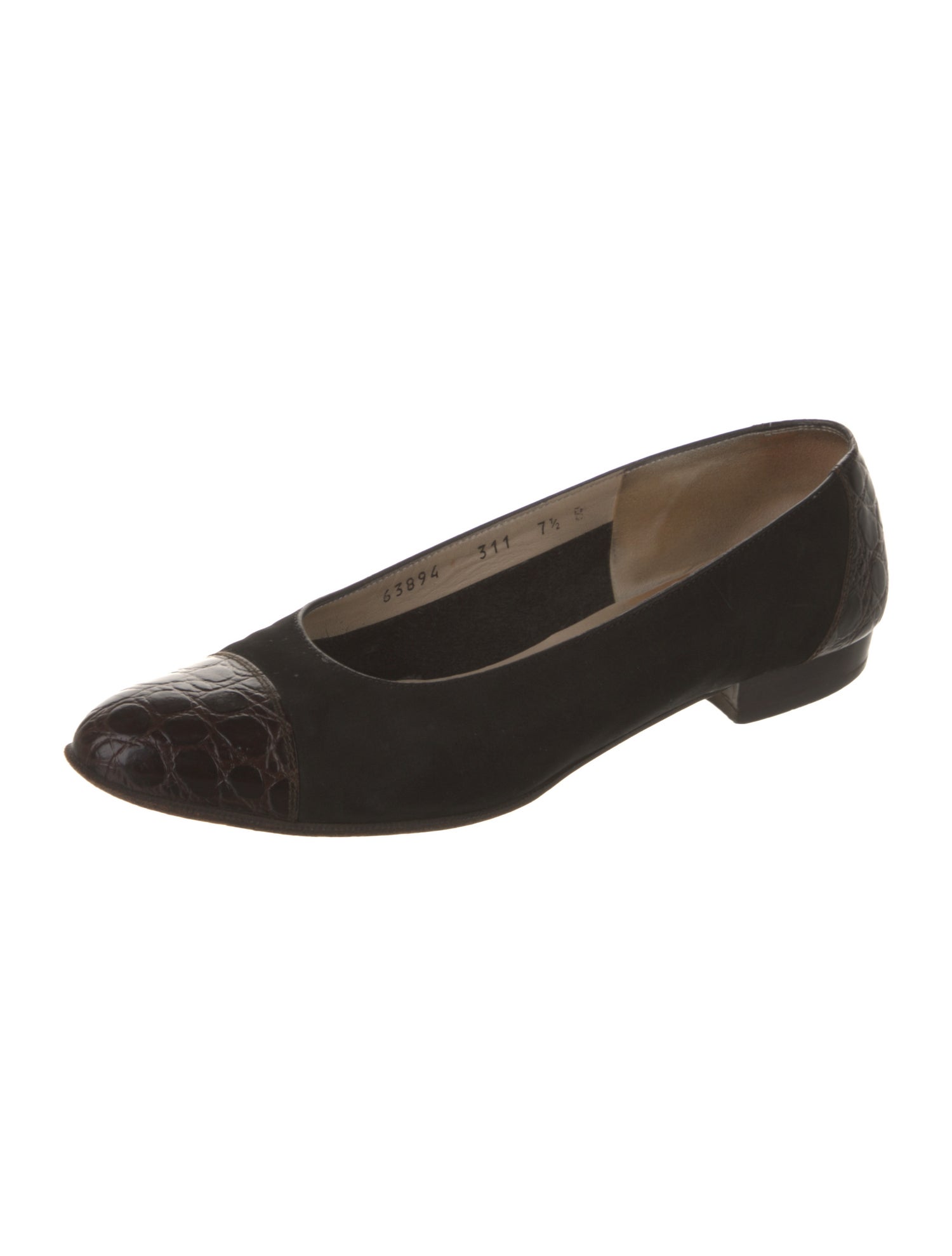 Salvatore Ferragamo Suede Animal Print Ballet Flats
