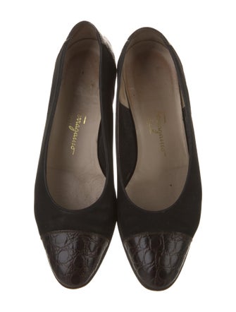 Salvatore Ferragamo Suede Animal Print Ballet Flats