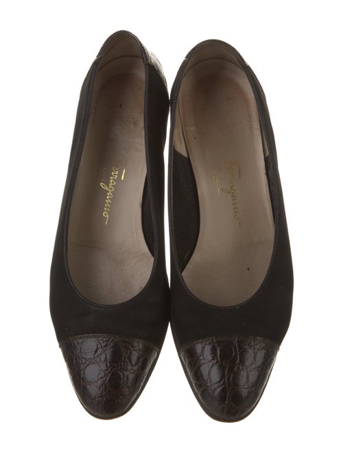 Salvatore Ferragamo Suede Animal Print Ballet Flats