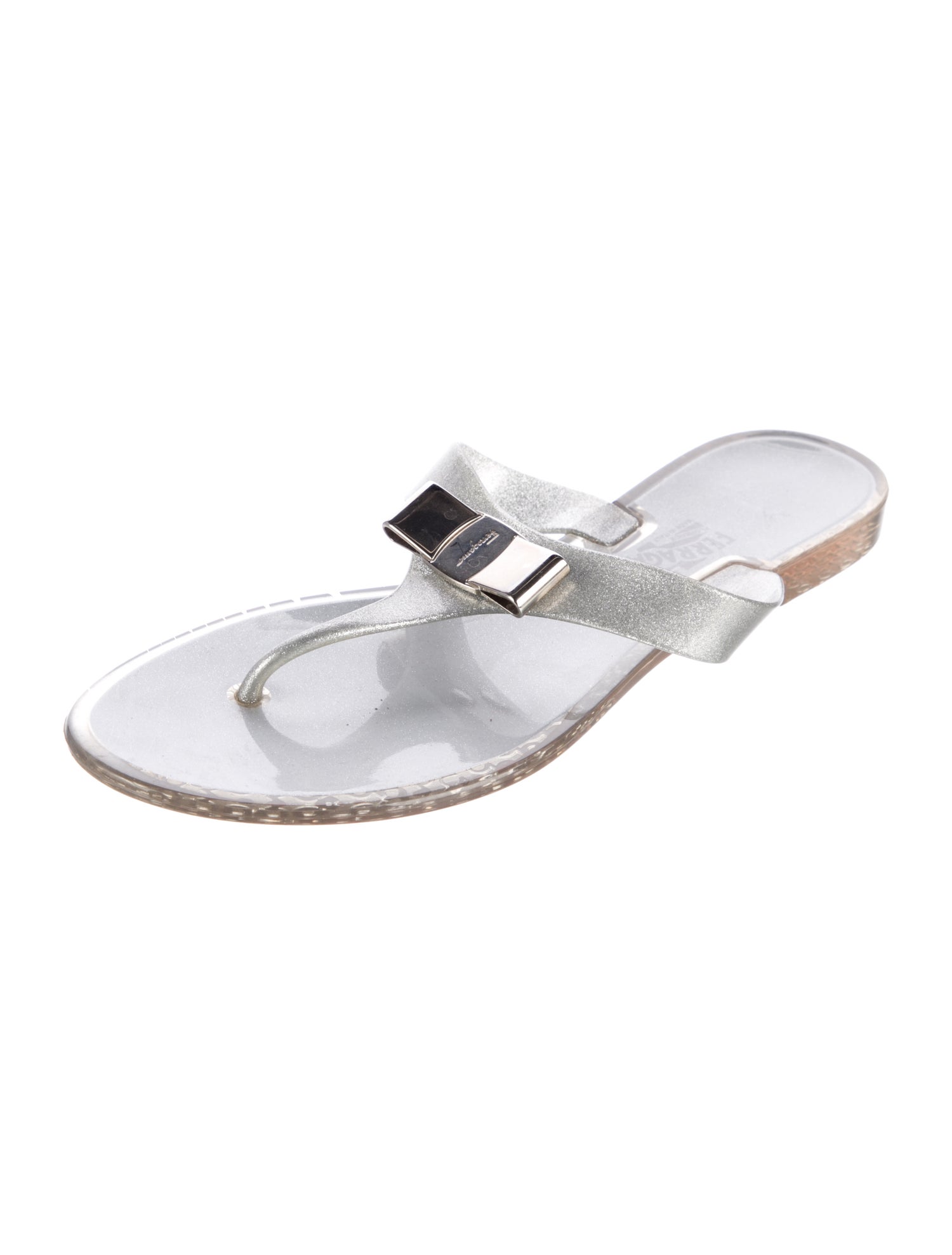 Salvatore Ferragamo Vara Bow Accent Rubber Slides
