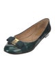 Salvatore Ferragamo Patent Leather Grosgrain Trim Ballet Flats
