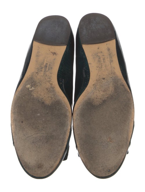Salvatore Ferragamo Patent Leather Grosgrain Trim Ballet Flats