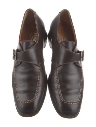 Salvatore Ferragamo Leather Monk Straps