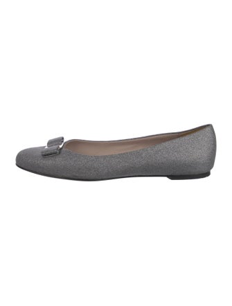 Salvatore Ferragamo Vara Bow Accent Glitter Flats