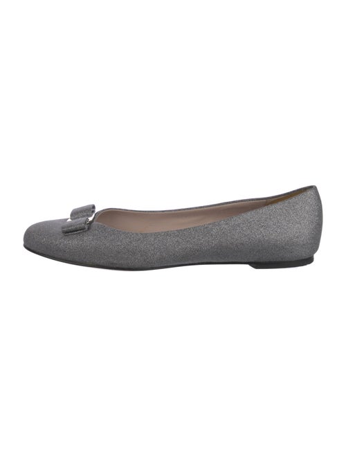Salvatore Ferragamo Vara Bow Accent Glitter Flats