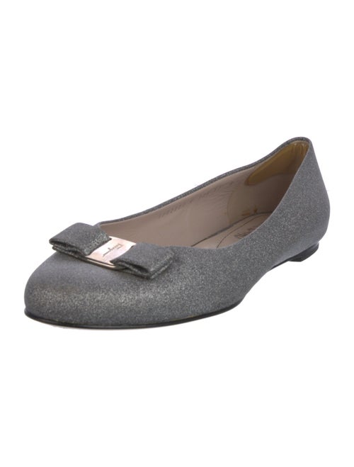 Salvatore Ferragamo Vara Bow Accent Glitter Flats