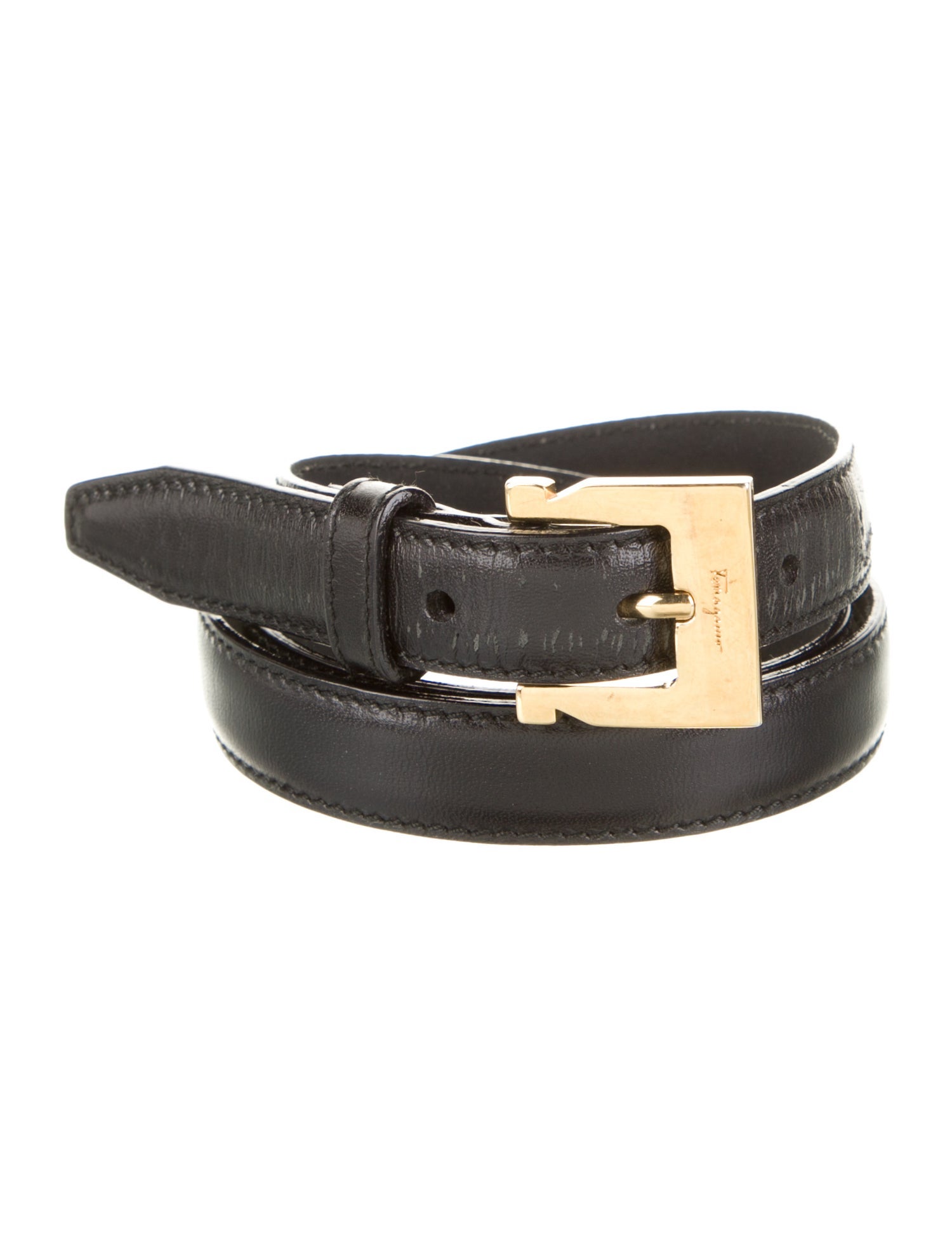 Salvatore Ferragamo Skinny Leather Belt