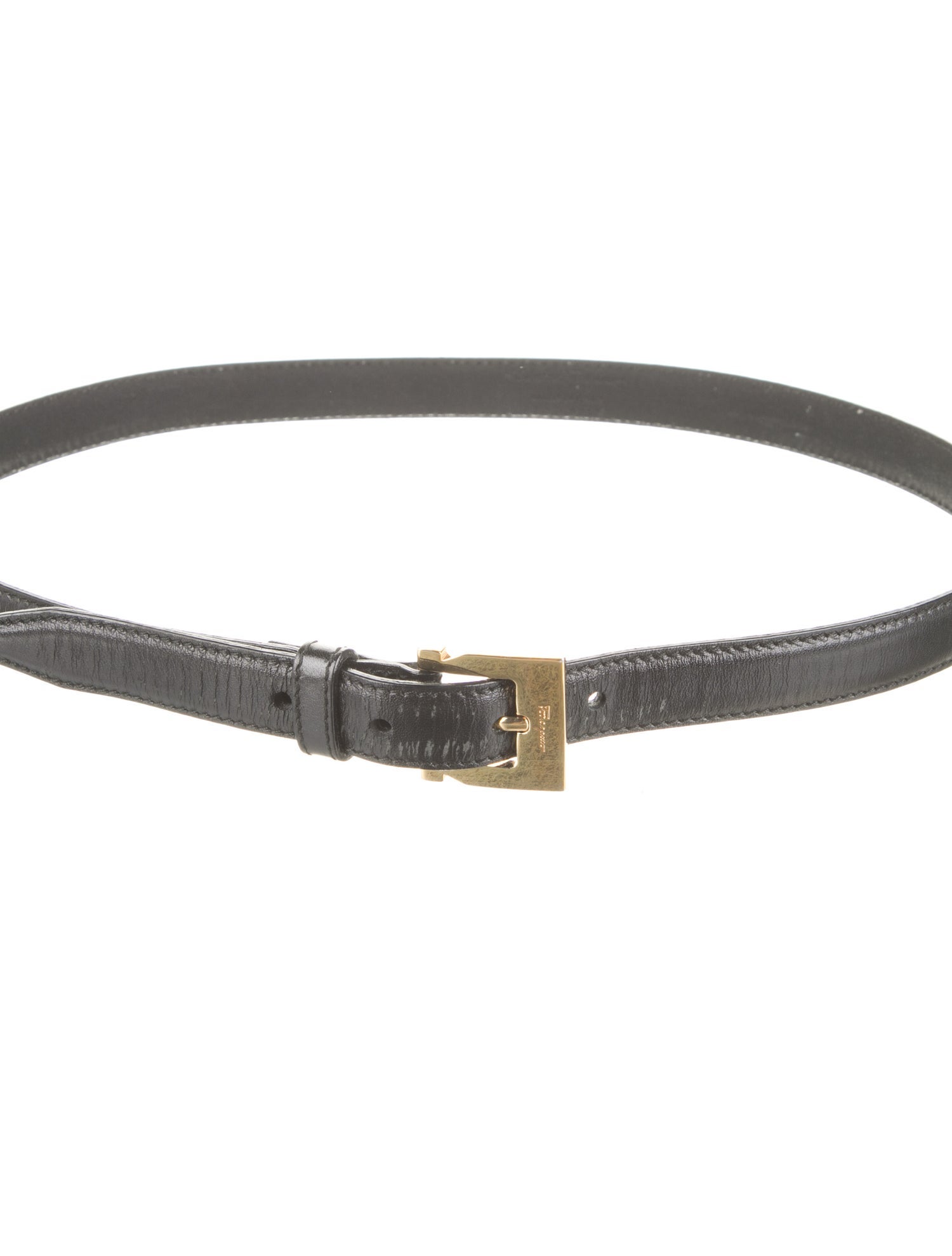 Salvatore Ferragamo Skinny Leather Belt
