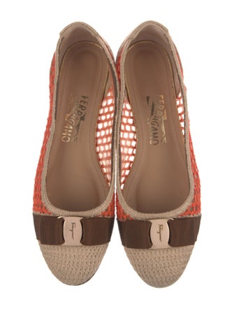 Salvatore Ferragamo Vara Bow Accent Patterned Flats