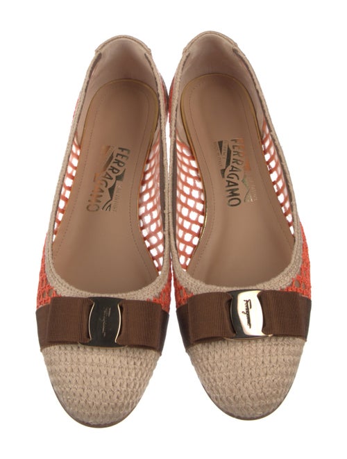Salvatore Ferragamo Vara Bow Accent Lace Pattern Flats