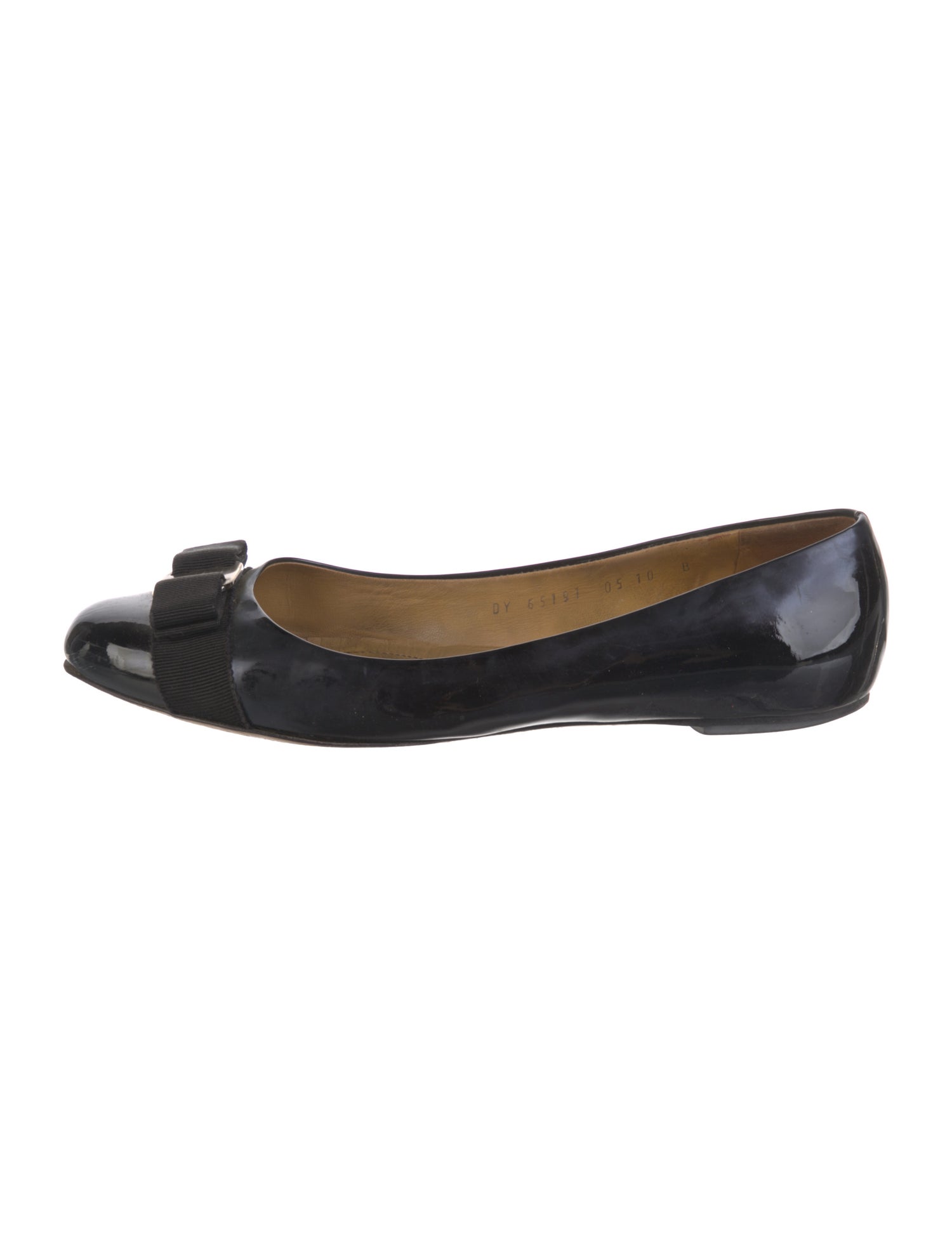 Salvatore Ferragamo Vara Bow Accent Patent Leather Ballet Flats