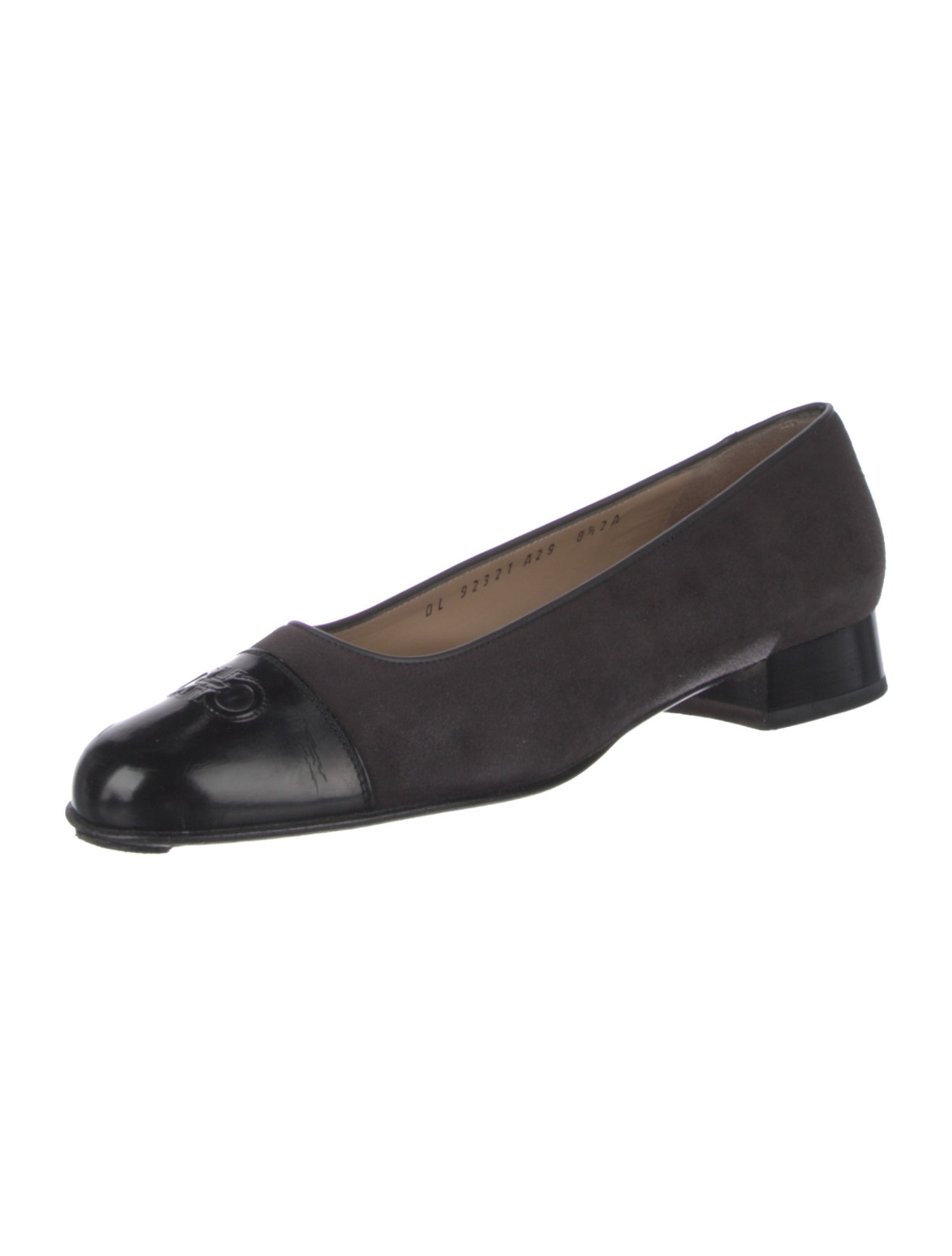 Salvatore Ferragamo Suede Leather Trim Embellishment Flats