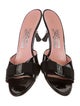 Salvatore Ferragamo Vara Bow Accent Patent Leather Slides