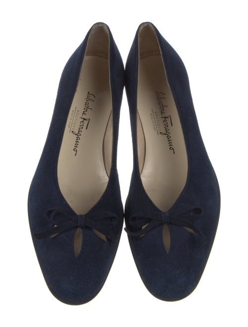 Salvatore Ferragamo Vara Bow Accent Suede Flats