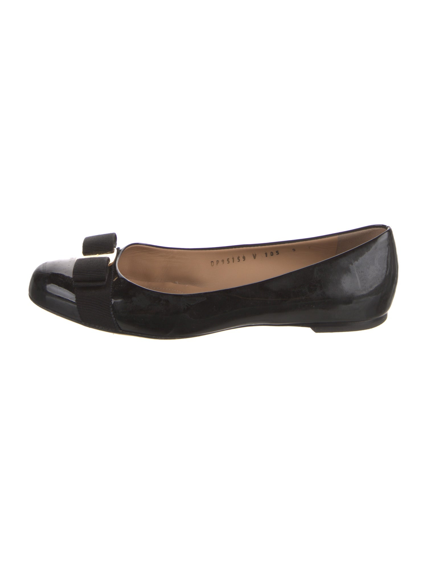 Salvatore Ferragamo Vara Bow Accent Patent Leather Ballet Flats