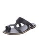 Salvatore Ferragamo Leather Chain-Link Accents Slides