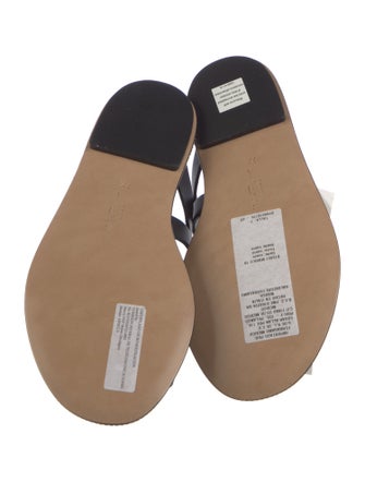 Salvatore Ferragamo Leather Chain-Link Accents Slides