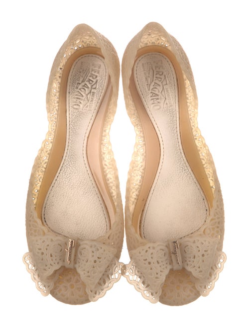 Salvatore Ferragamo Rubber Patterned D'Orsay Flats