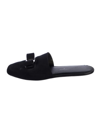 Salvatore Ferragamo Neoprene Bow Accents Mules