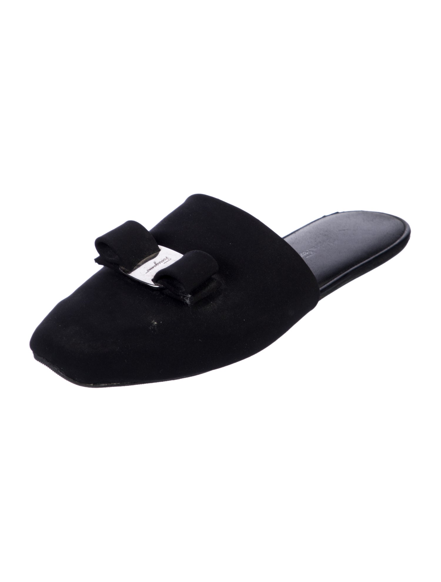 Salvatore Ferragamo Neoprene Bow Accents Mules