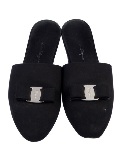 Salvatore Ferragamo Neoprene Bow Accents Mules