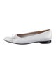 Salvatore Ferragamo Leather Bow Accents Ballet Flats