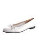 Salvatore Ferragamo Leather Bow Accents Ballet Flats