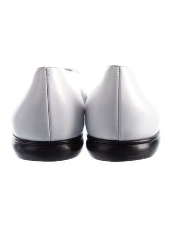 Salvatore Ferragamo Leather Bow Accents Ballet Flats