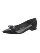 Salvatore Ferragamo Patent Leather Bow Accents Ballet Flats
