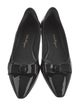 Salvatore Ferragamo Patent Leather Bow Accents Ballet Flats