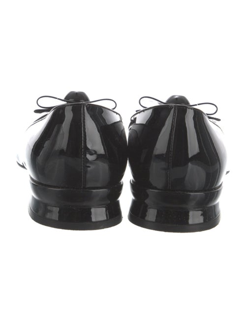 Salvatore Ferragamo Patent Leather Bow Accents Ballet Flats