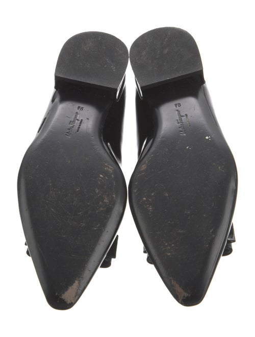 Salvatore Ferragamo Patent Leather Bow Accents Ballet Flats