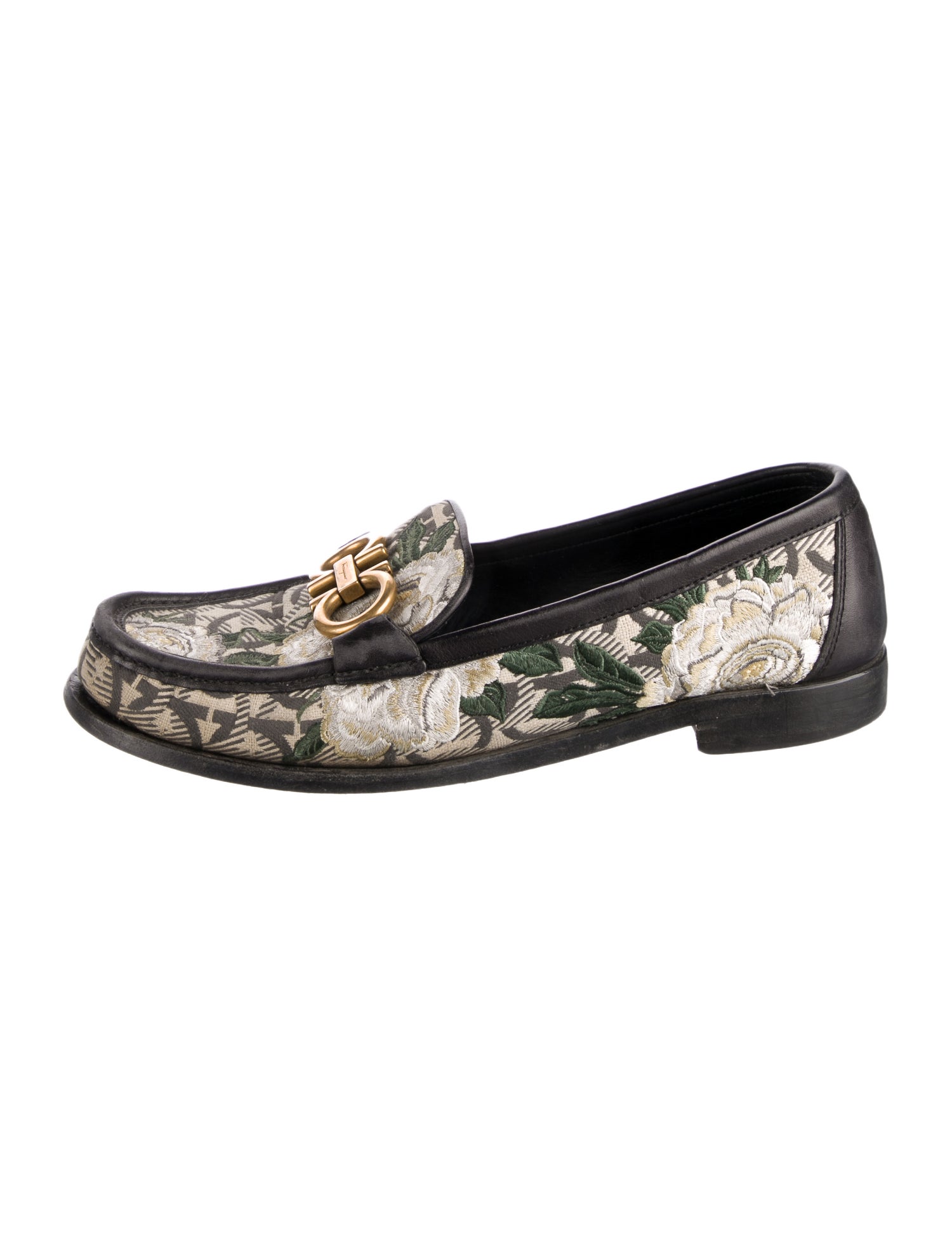 Salvatore Ferragamo Canvas Floral Print Loafers