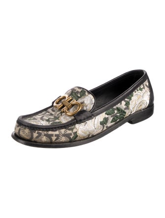 Salvatore Ferragamo Canvas Floral Print Loafers
