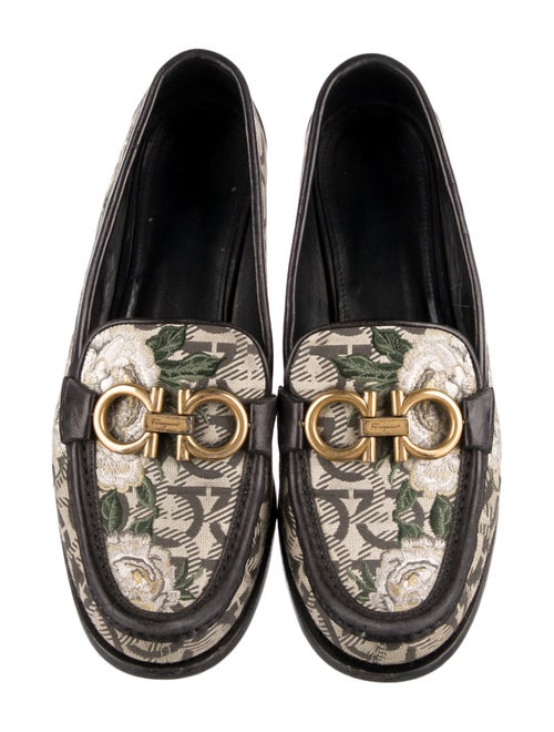 Salvatore Ferragamo Canvas Floral Print Loafers