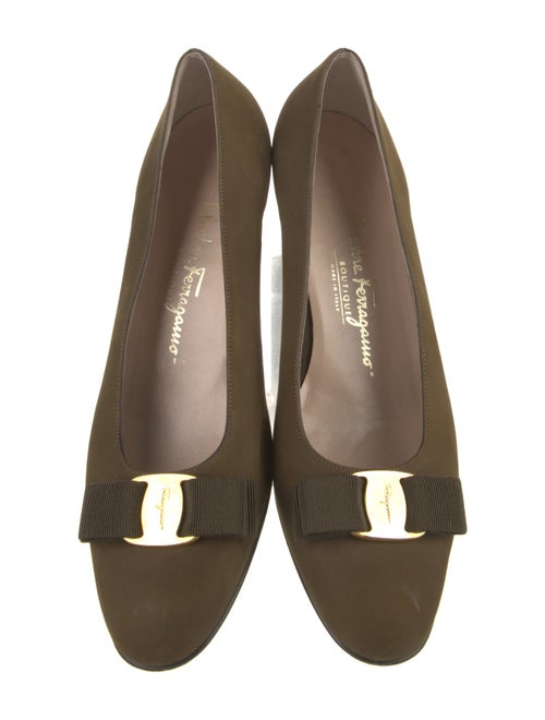 Salvatore Ferragamo Vara Bow Accent Suede Flats