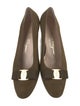 Salvatore Ferragamo Vara Bow Accent Suede Flats