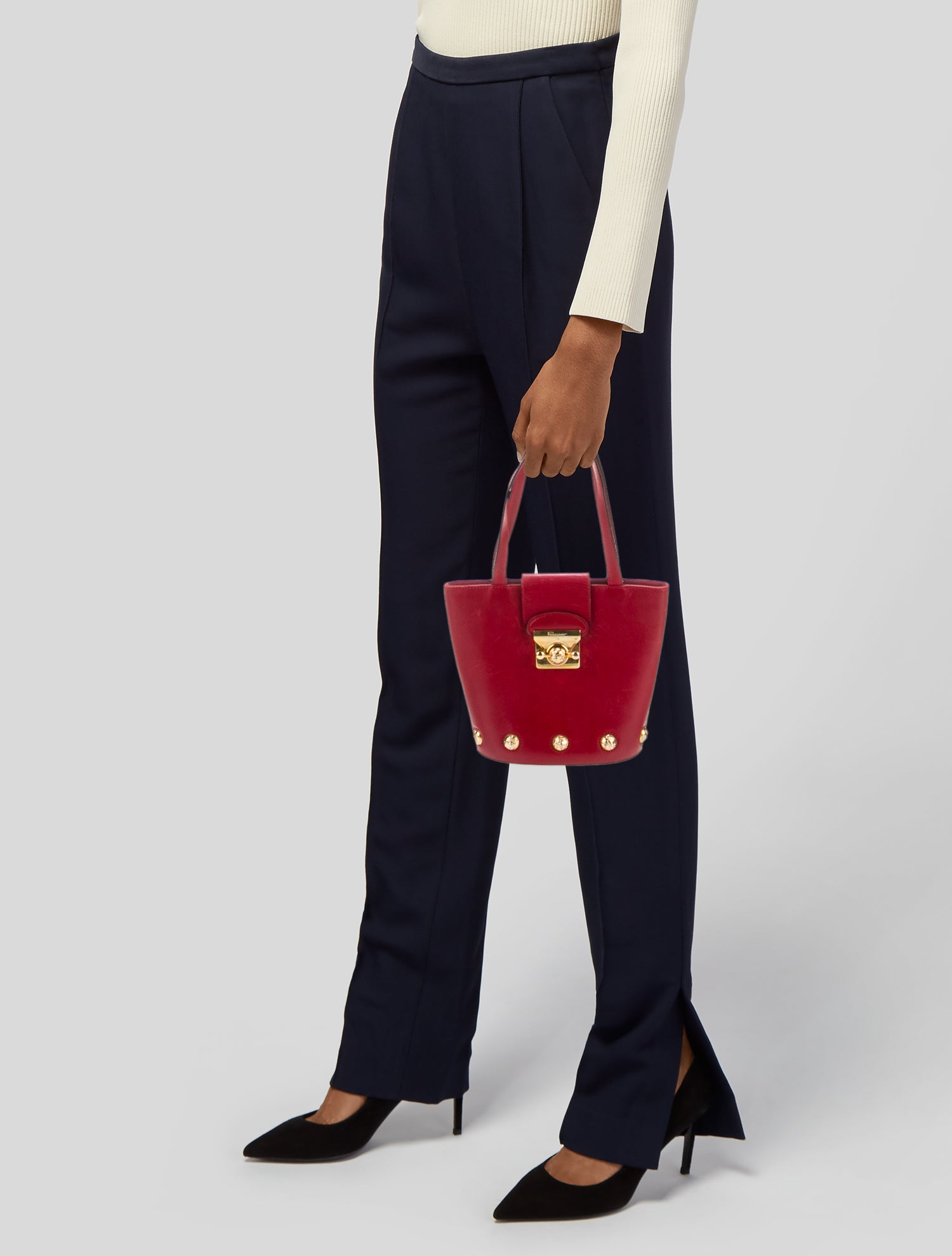 Salvatore Ferragamo Leather Bucket Bag