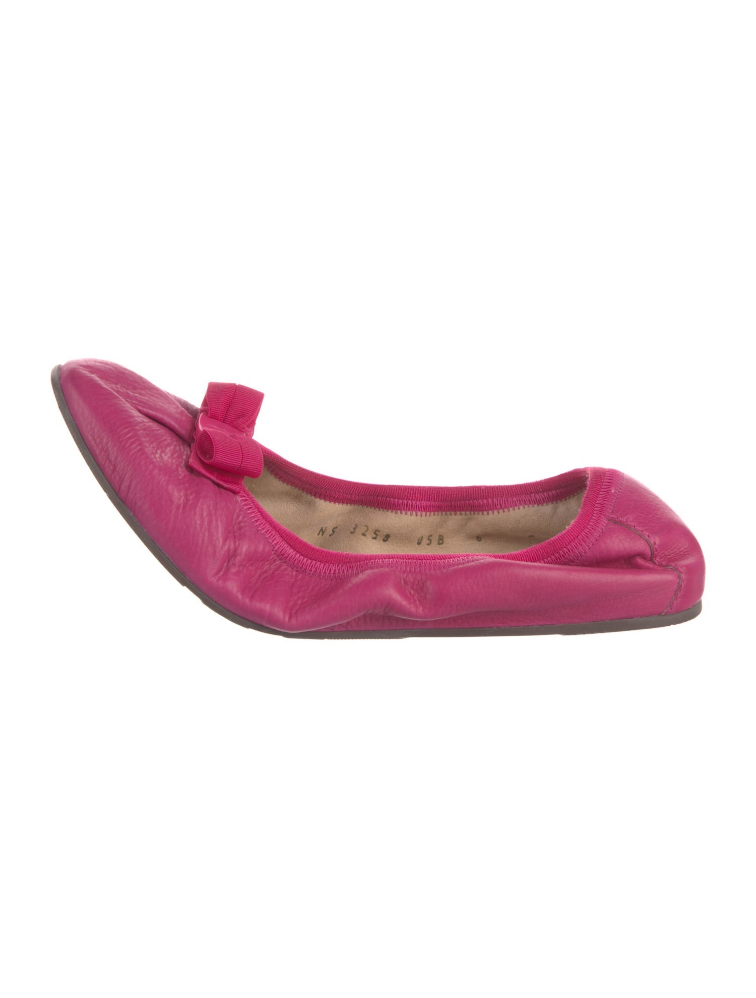Salvatore Ferragamo Vara Bow Accent Leather Ballet Flats