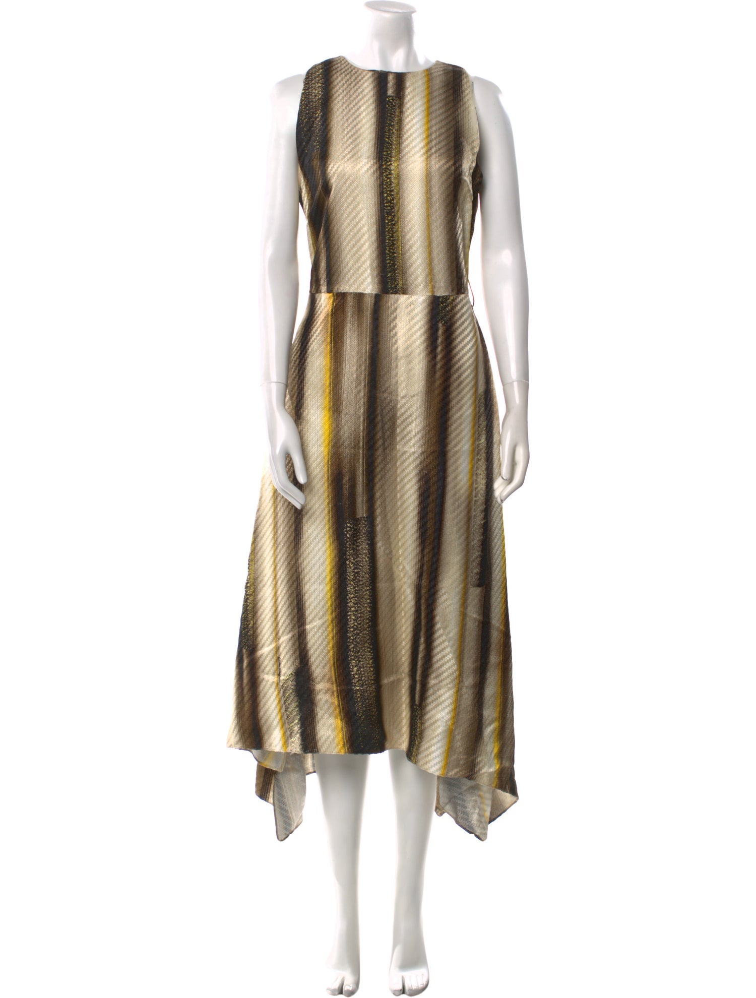 Salvatore Ferragamo Striped Long Dress