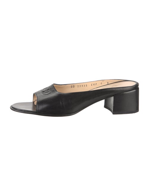 Salvatore Ferragamo GG Embossed Leather Slides